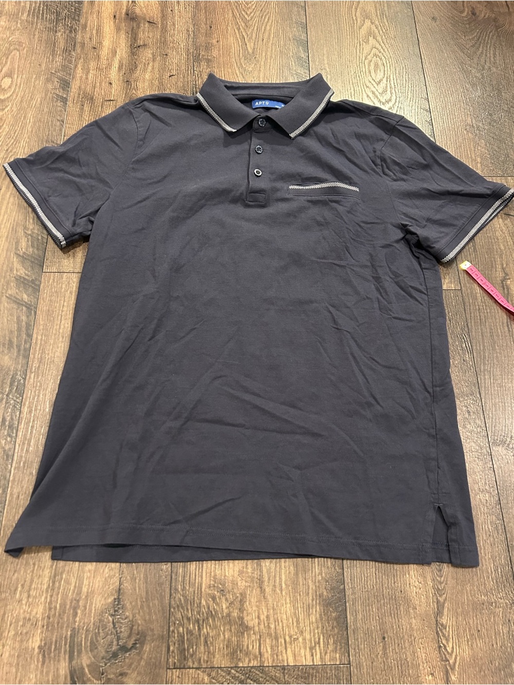 APT. 9 Men’s Medium Dark Navy Polo Shirt with Contrast Trim